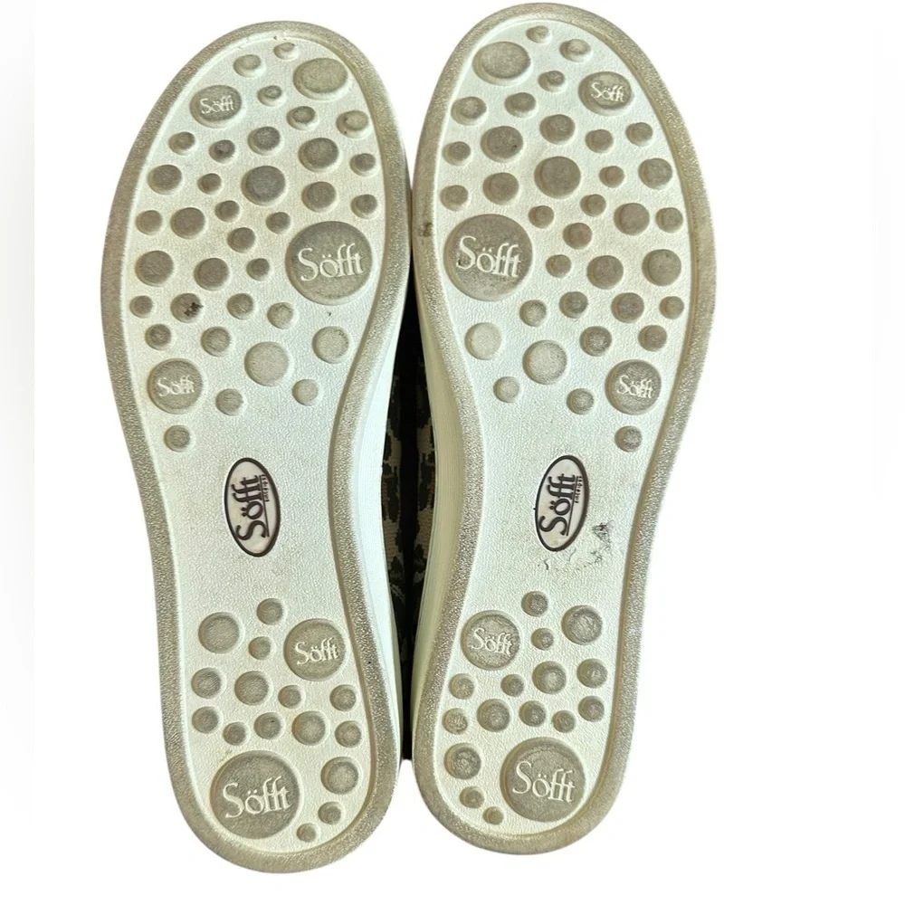 Sofft Leopard Tan Knit Print Somers Sneaker Slip-on Shoe - Picture 8 of 10